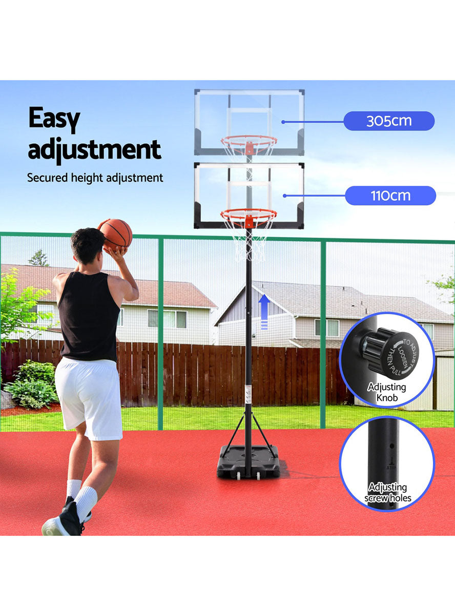 Everfit 305cm Basketball Hoop On Easy Adjustable Stand Info Image 3
