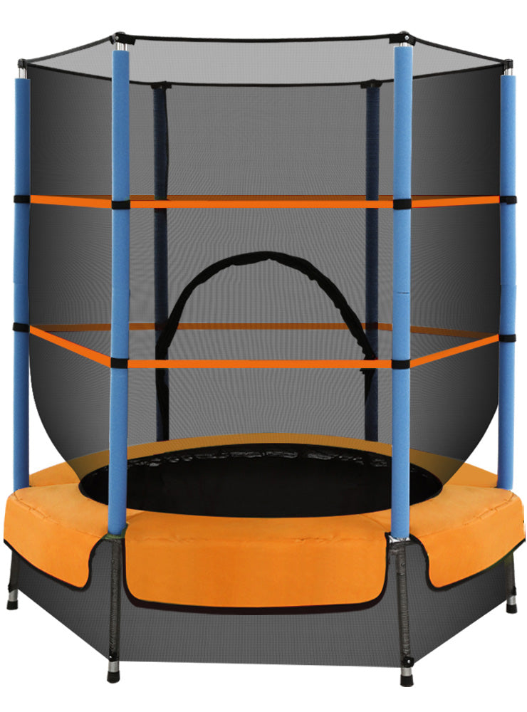 Everfit 4 Foot Orange And Blue Round Trampoline With Safety Net Main Image