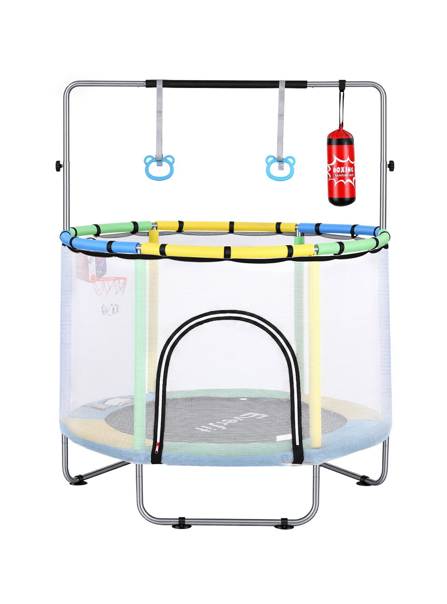Everfit 4ft Kids Mini Trampoline With Gymnastics Bar Boxing Bag And Basketball Hoop Main Image