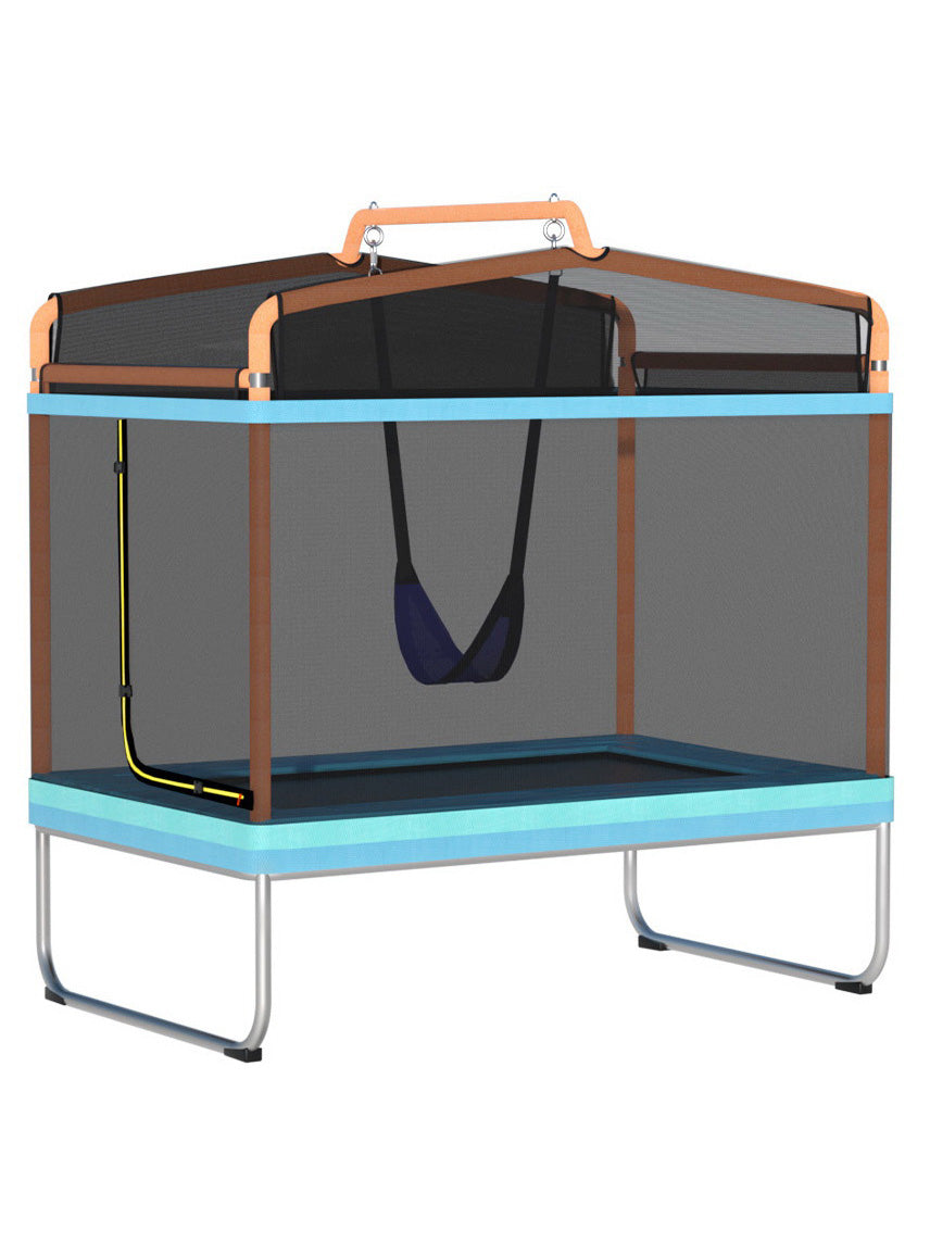 Everfit 6 Foot Rectangle Orange And Blue Trampoline With Swing And Safety Net Main Image