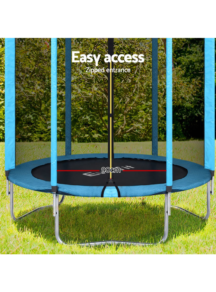 Everfit 6 Foot Round Blue Trampoline With Safety Net Info Image 3