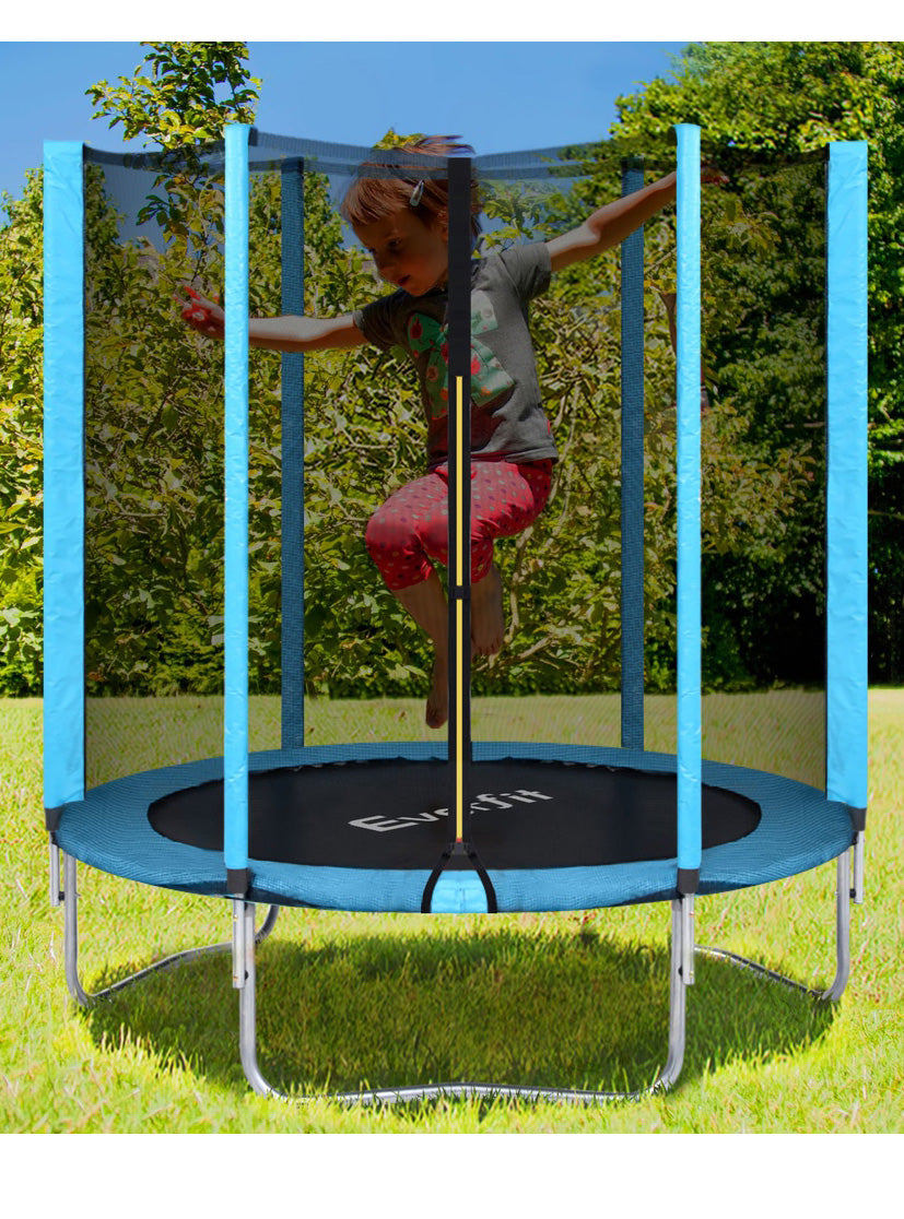 Everfit 6 Foot Round Blue Trampoline With Safety Net Lifestyle Image