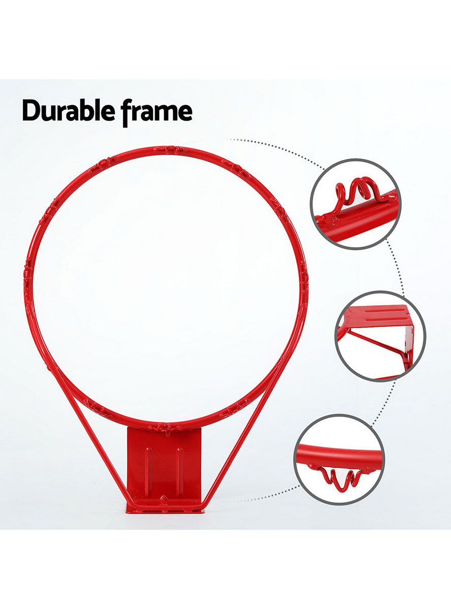 Everfit Basic Red Wall Mounted Basketball Ring With Net Info Image 1