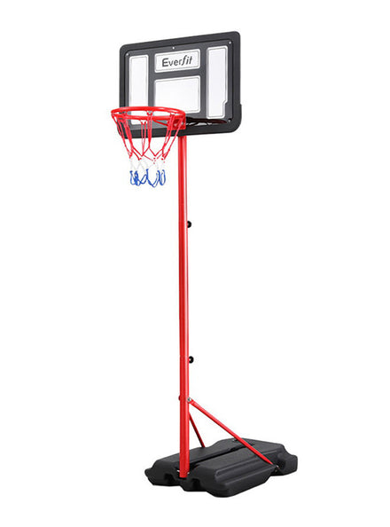 Everfit Kids 160cm Adjustable Basketball Hoop On Stand With Red And Black Details Main Image