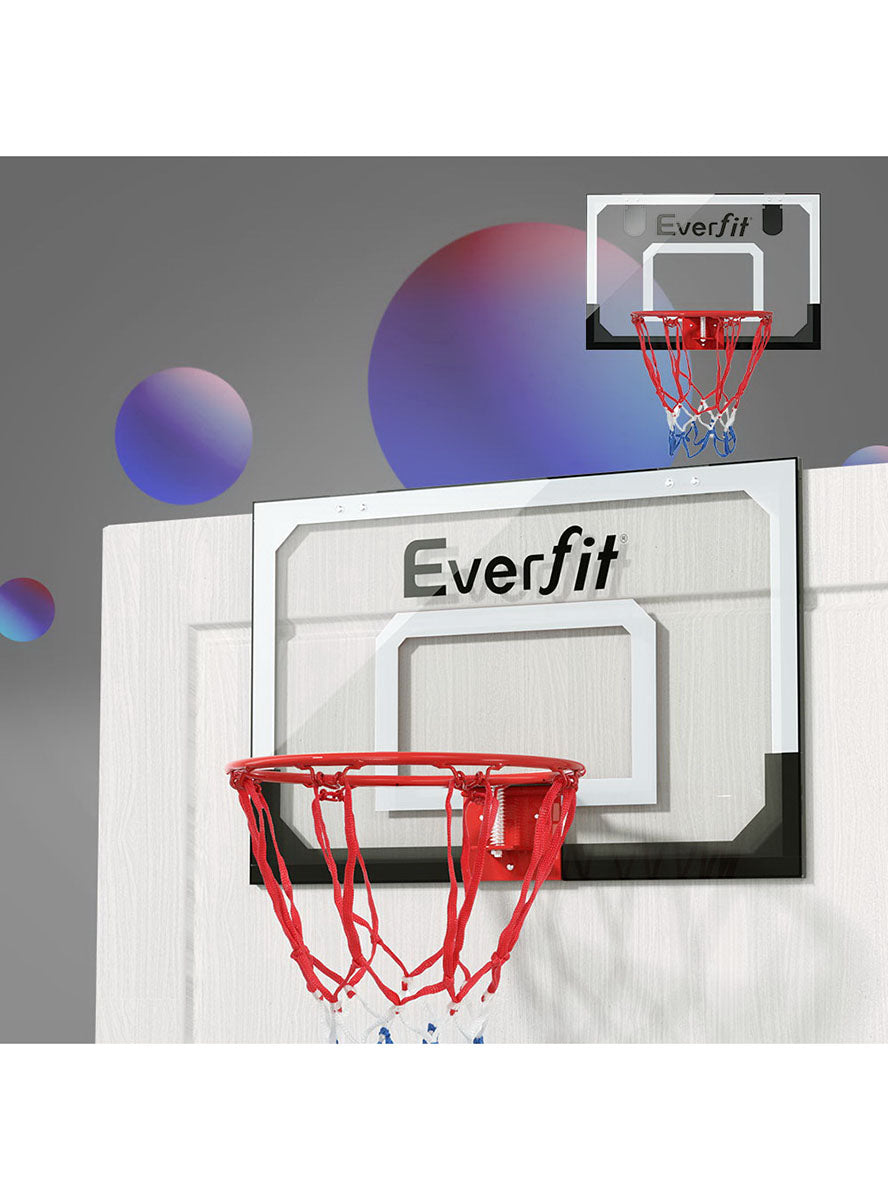 Everfit Wall Or Door Mounted Basketball Hoop With White And Clear Detailed Backboard Alternate Image