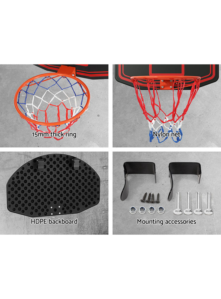 Everfit Wall Or Door Mounted Red And Black Basketball Hoop Info Image 3
