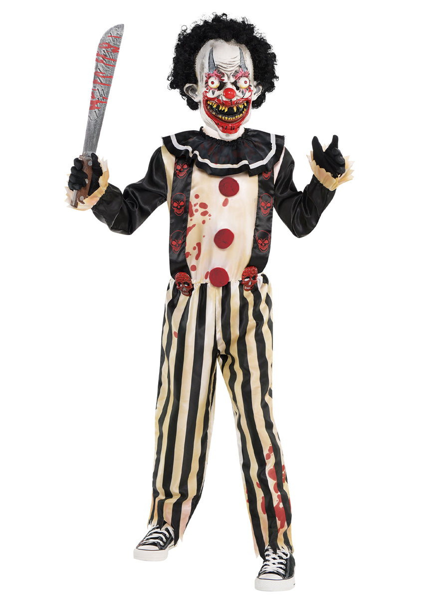 Boys Evil Slasher Clown Halloween Costume - Main Image