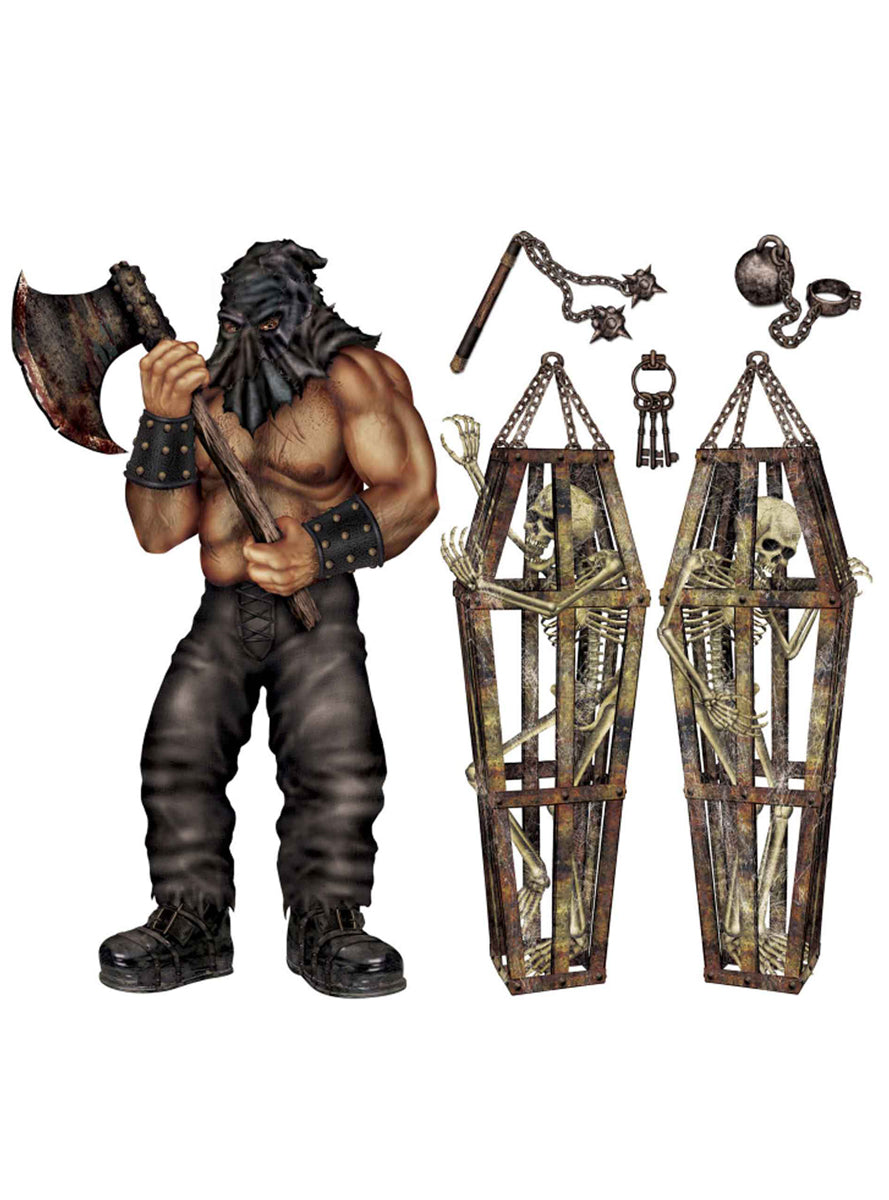 Halloween Scene Setter Executioner and Skeletons Decoration - Main Image