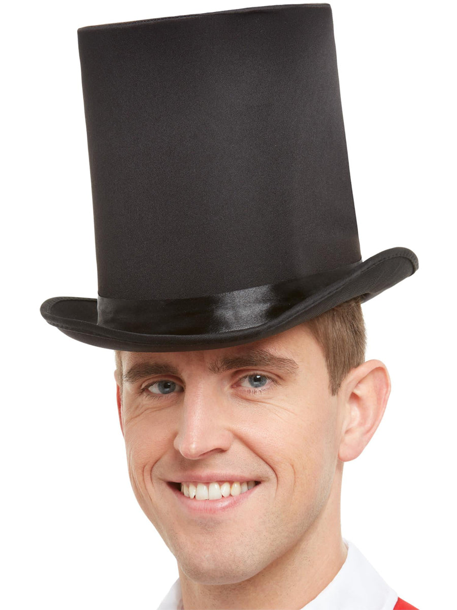 Adults Extra Tall Deluxe Black Top Hat - Main Image