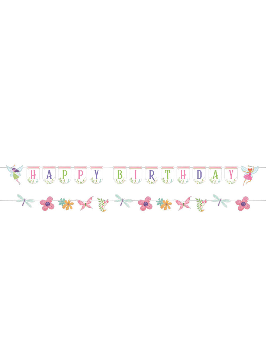 Fairy Forest 170cm Happy Birthday Banner – Main Image