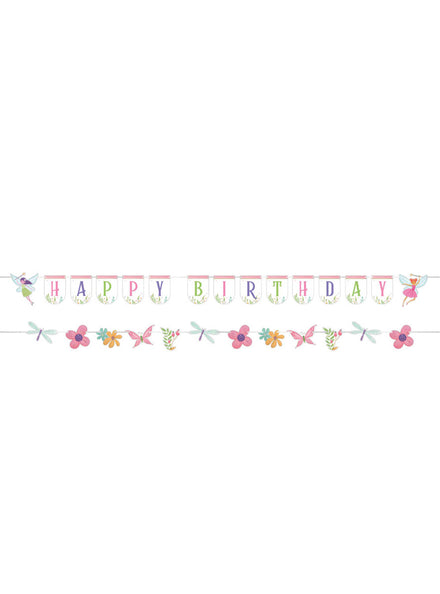 Fairy Forest 170cm Happy Birthday Banner – Main Image