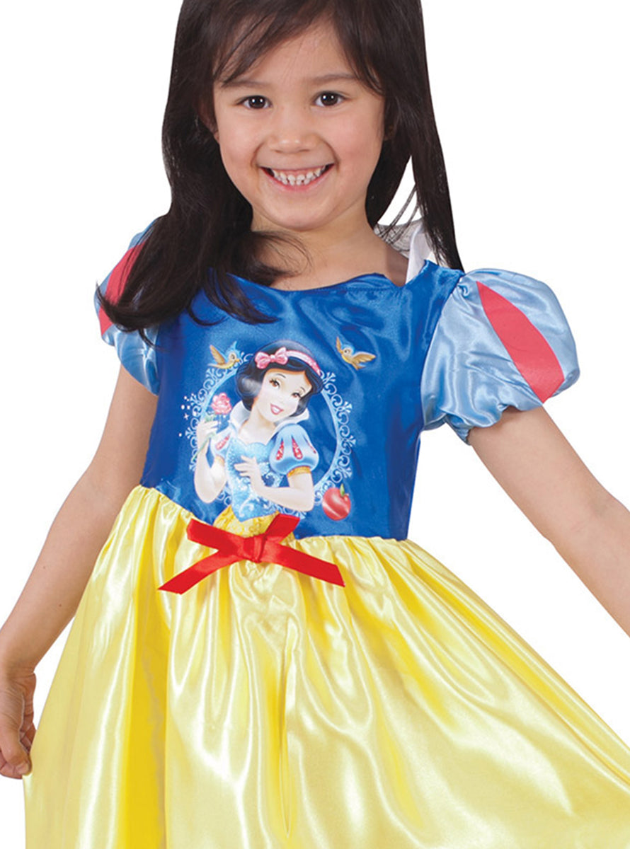 Fairytale Snow White Girls Disney Princess Costume - Close Image