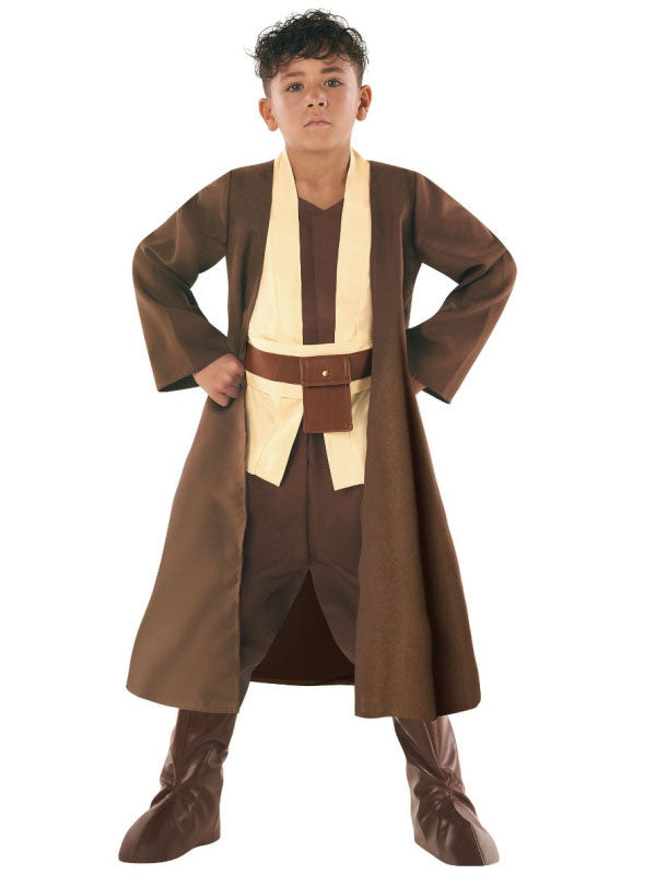 Boys Brown Fantasy Hooded Robe Star Wars Jedi Costume Alternative Image 2