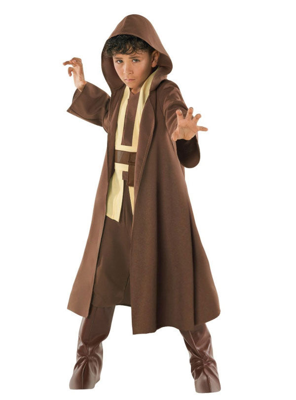 Teen Boys Brown Fantasy Hooded Robe Star Wars Jedi Costume Alternative Image 2