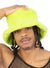 Mens 1990s furry bright green costume bucket hat - Main image