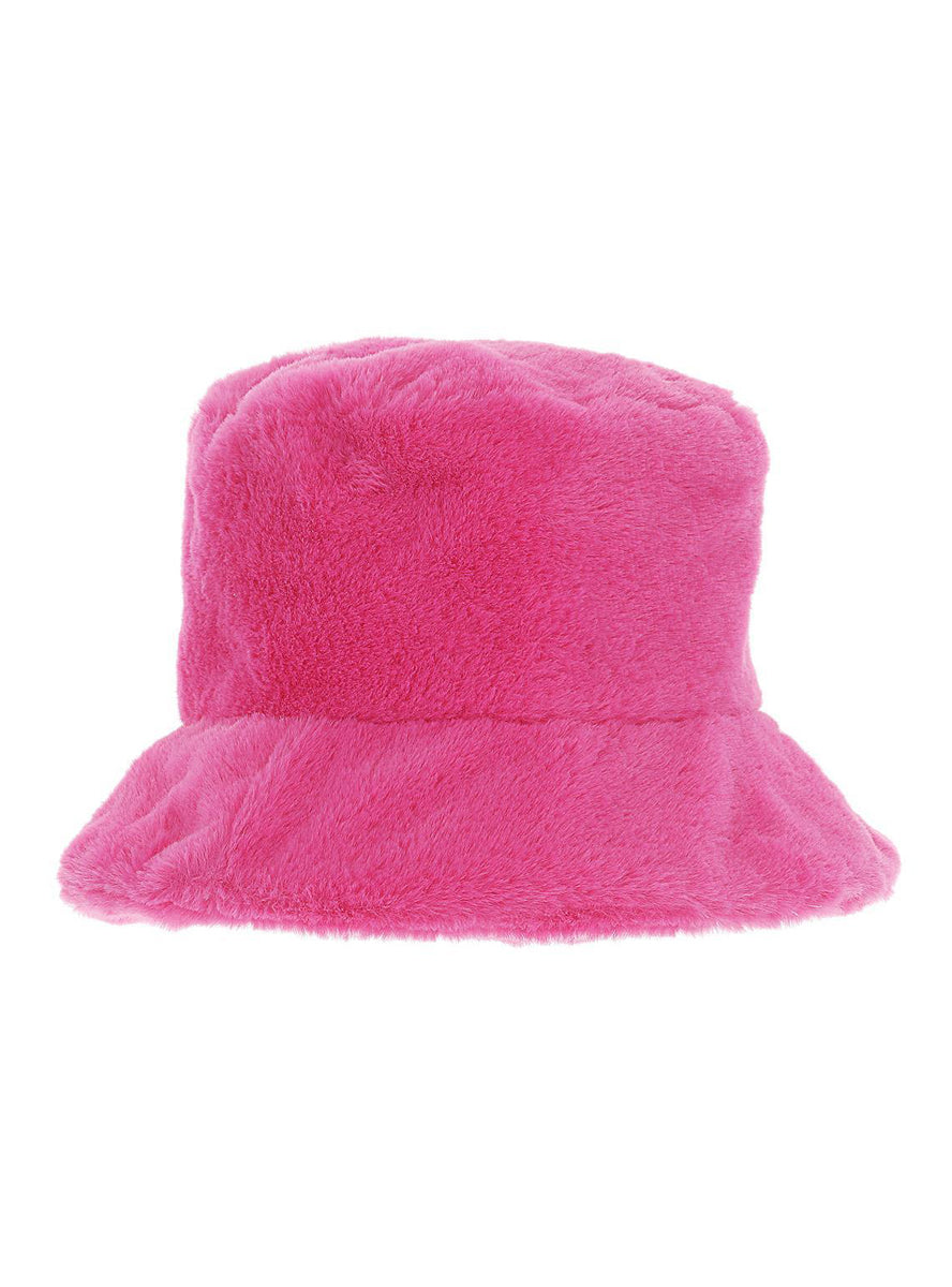 Womens 1990s furry bright pink costume bucket hat - Alternative image