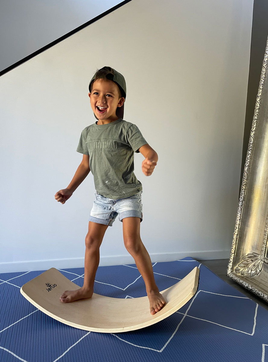 Felt Backed Kids Wooden Toy Wobble Board - Lifestyle Image 2