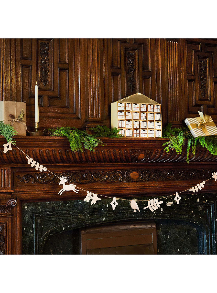 Wooden Christmas Themed Garland - Lifestyle Image
