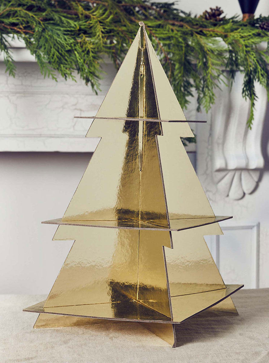 Gold Christmas Tree Cupcake Stand - Lifestyle Image 2