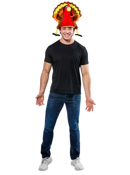 Festive Turkey Adults Novelty Costume Hat – Main Image
