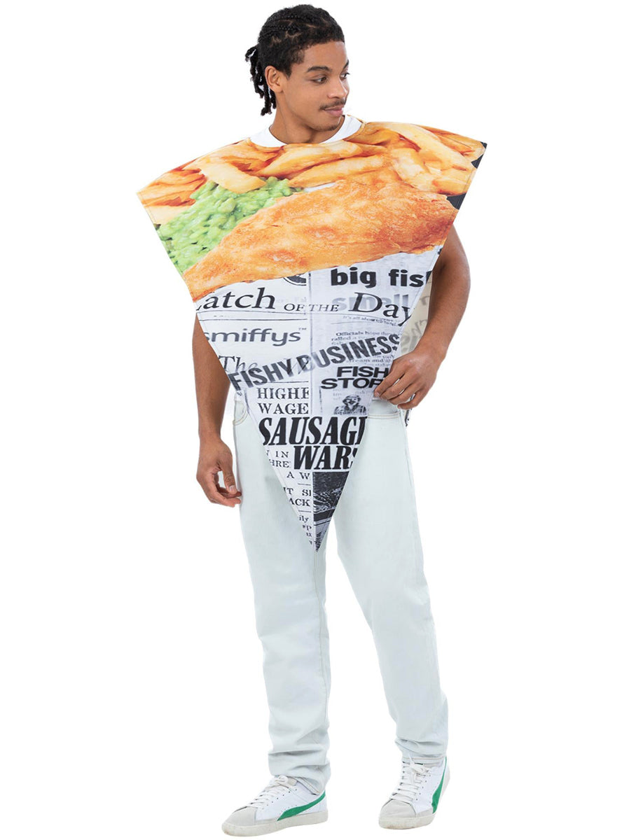 Adults funny food fish and chip costume - Main image