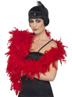 Deluxe Fluffy Red Costume Feather Boa - Main Image