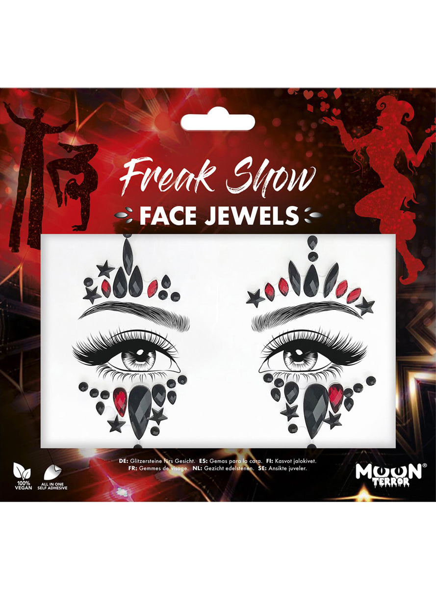 Freak Show Black and Red Moon Terror Face Jewels - Main Image