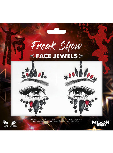 Freak Show Black and Red Moon Terror Face Jewels - Main Image