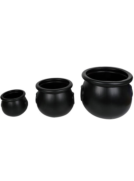 3 Pack of  Halloween Fright Night Witch Cauldron Decorations - Main Image
