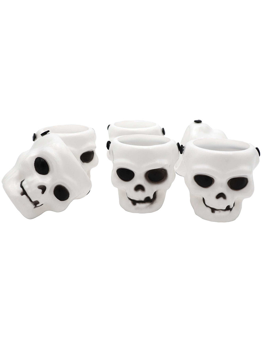 6 Pack of Halloween Fright Night Mini Skull Treat Buckets - Main Image