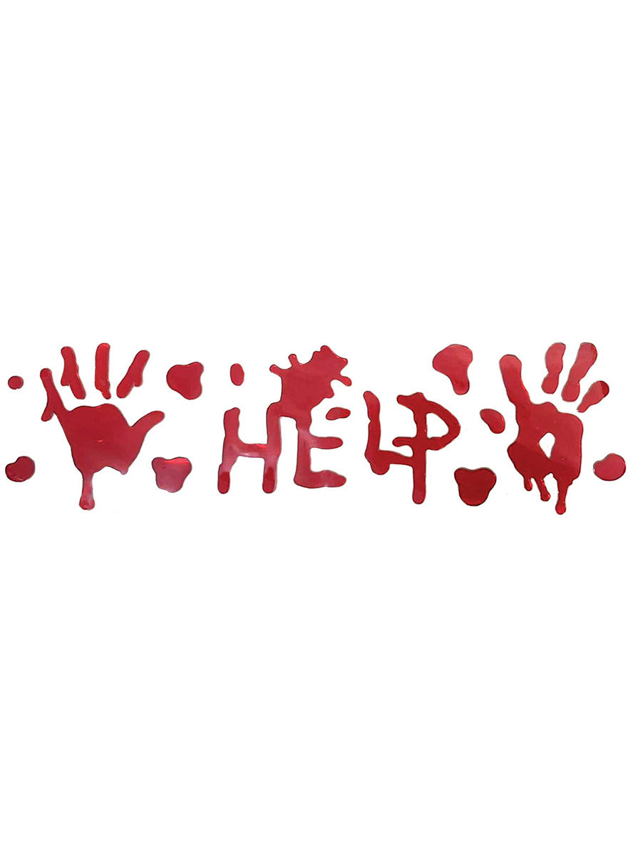 Printed Bloody Hand Prints Halloween Fright Night Window Cling - Main Image