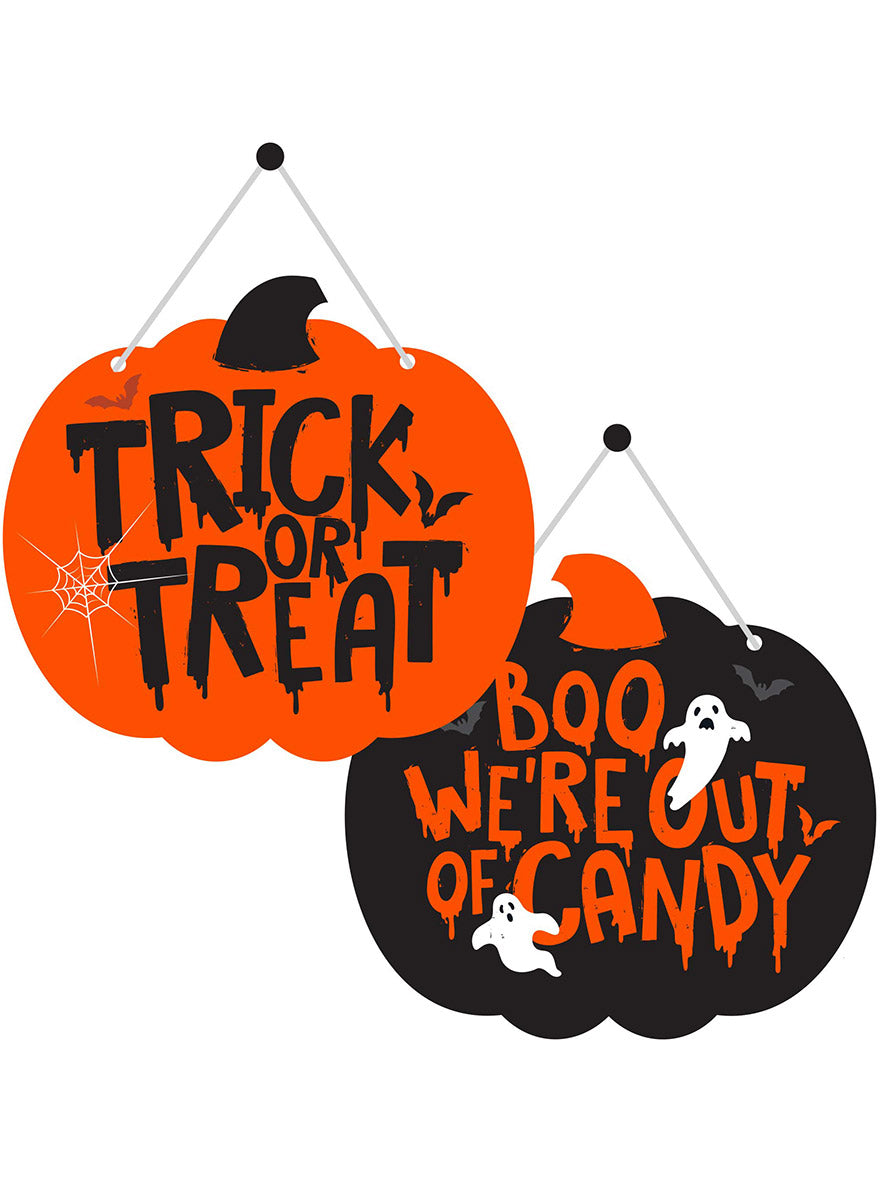 Trick Or Treat Halloween Fright Night Door Signs - Main Image