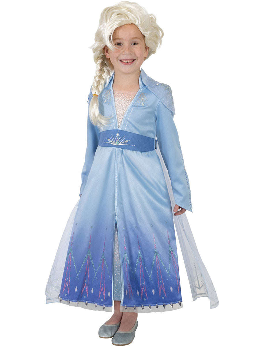 Elsamain Girls Elsa Costume And Wig Set | Frozen 2 Costume for Girls
