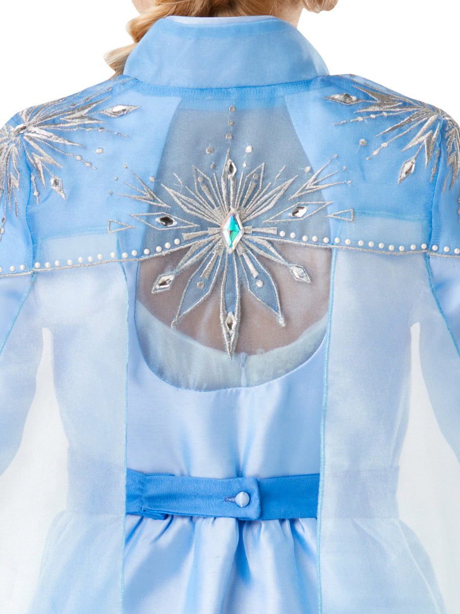 Frozen 2 Girls Limited Edition Travel Elsa Costume - Close Back Image