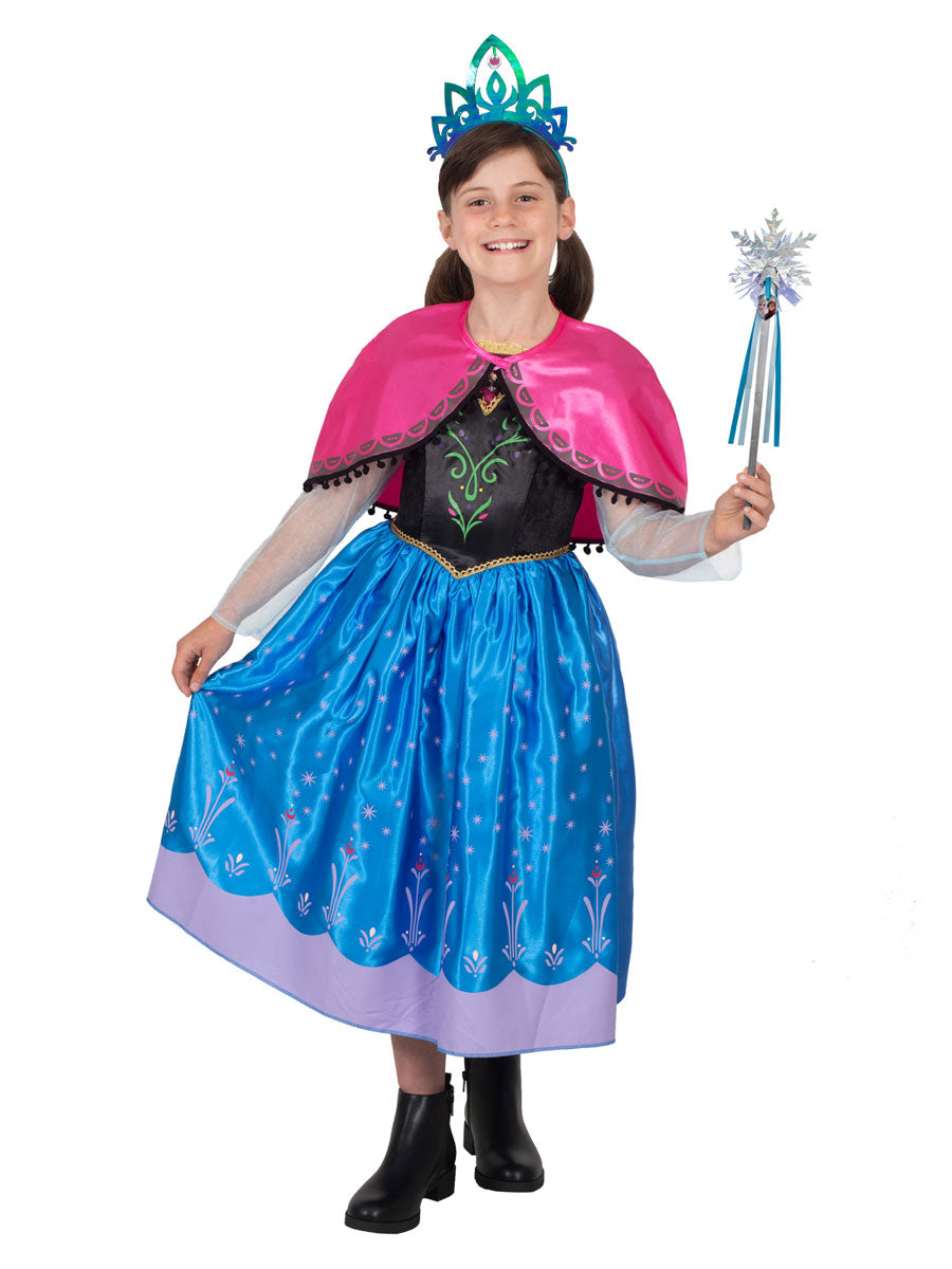 Frozen Deluxe Girls Princess Anna Costume - Alternative Image 2
