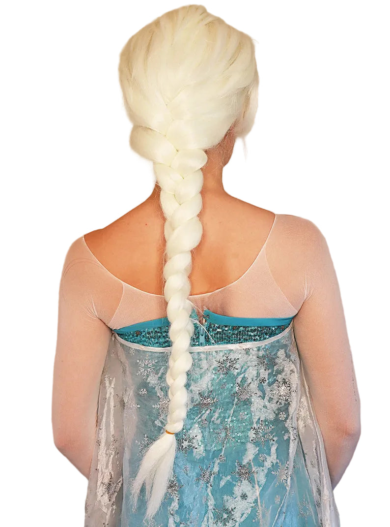 Frozen Queen Womens Long Blonde Plaited Costume Wig - Alternative Image 4