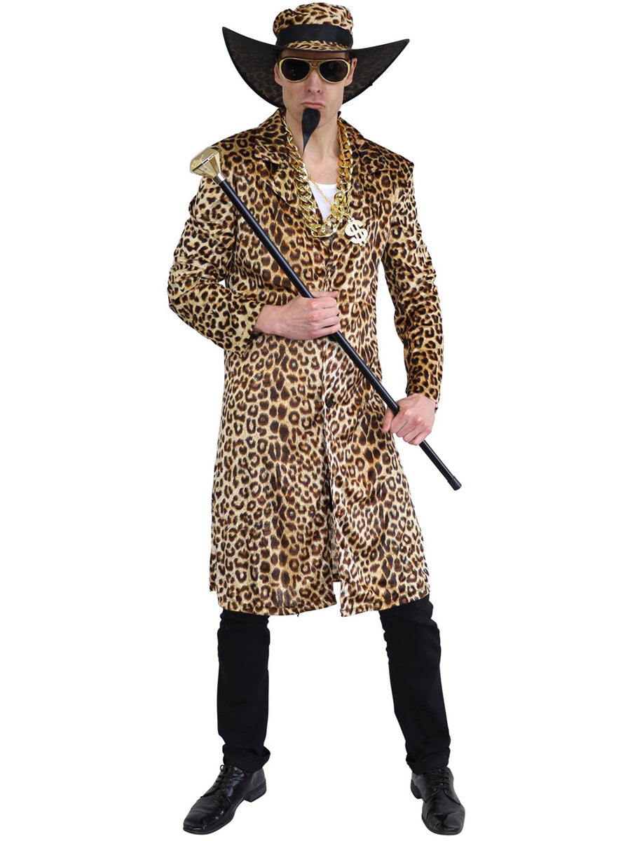 Funky Leopard Print Mac Daddy Men's Plus Size Costume - Main Image