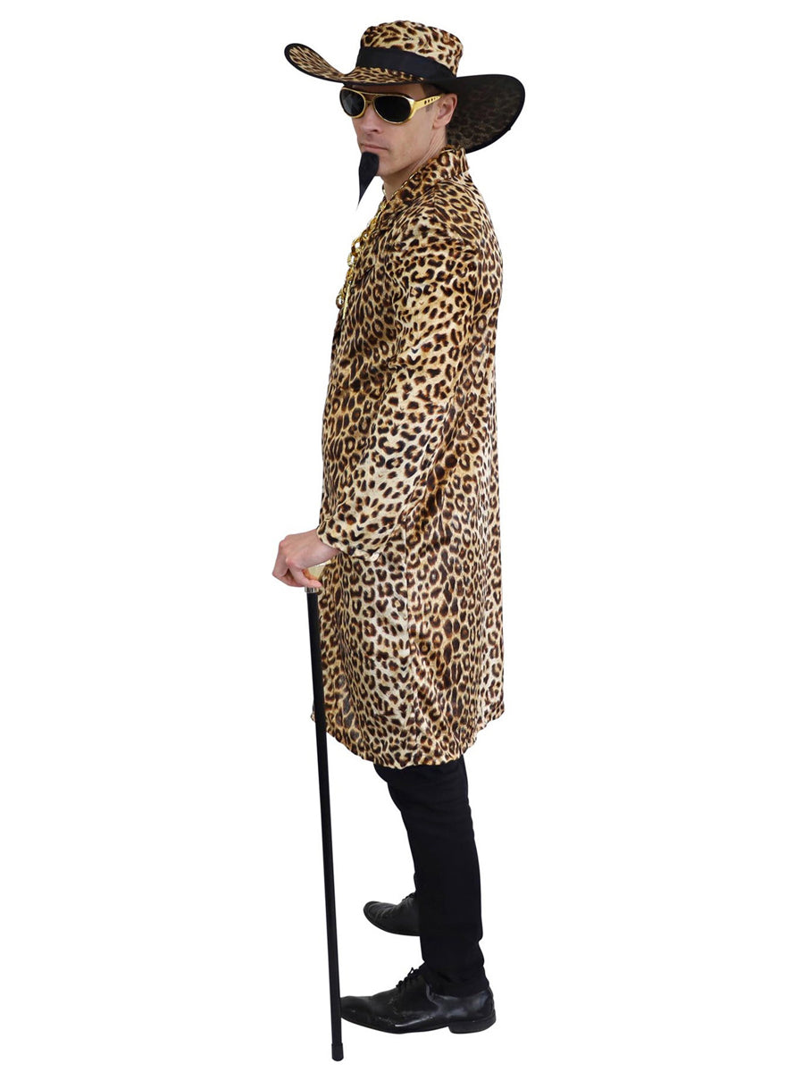 Funky Leopard Print Mac Daddy Men's Plus Size Costume - Side Image