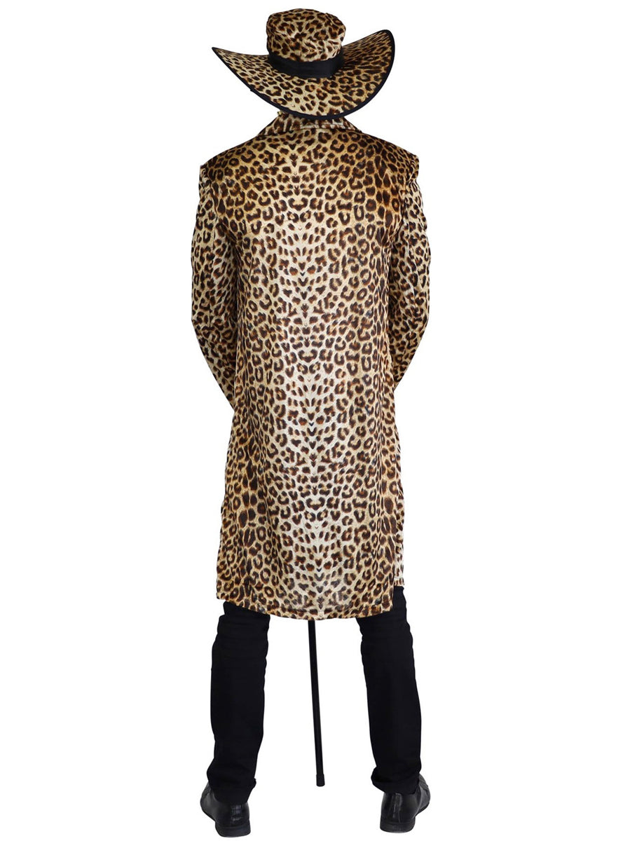 Leopard Print Pimp Men's Fancy Dress Costume - Back Image