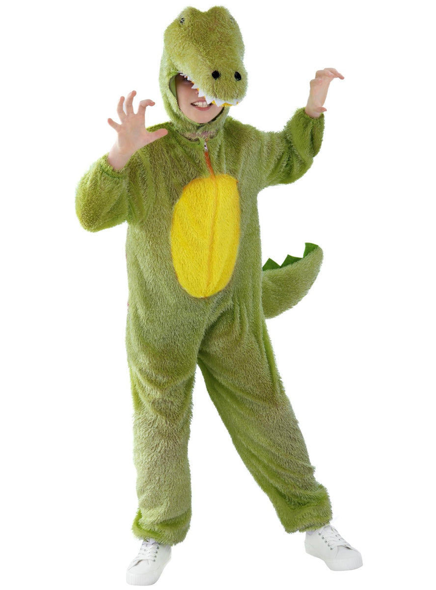 Furry Green Crocodile Kids Costume Onesie K Smf 99814 Alternative Image