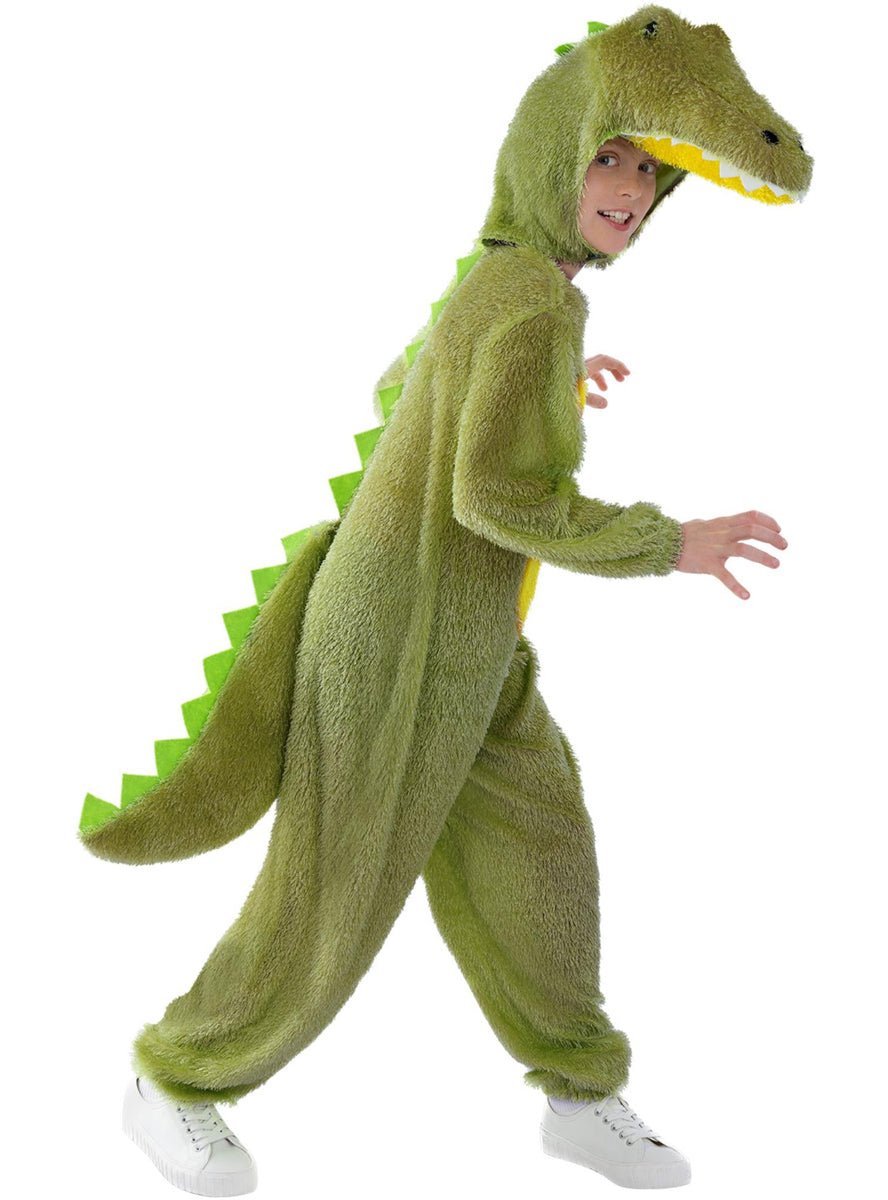 Furry Green Crocodile Kids Costume Onesie K Smf 99814 Side Image 2