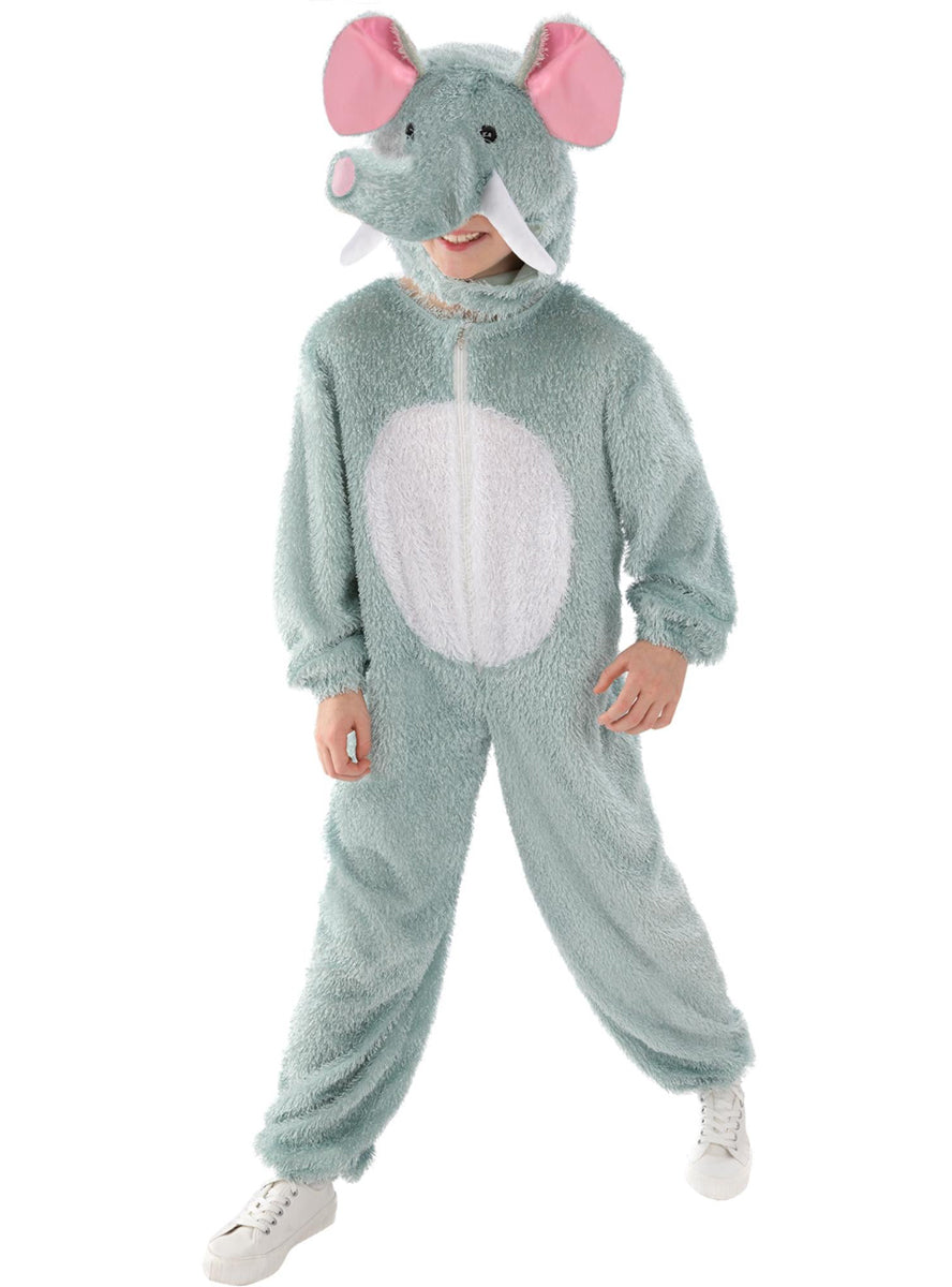 Girls elephant grey fur onesie - Alternative image