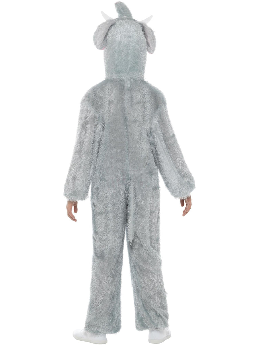 Girls elephant grey fur onesie - Back image
