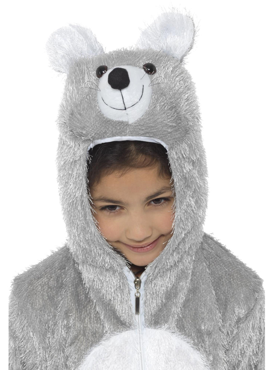 Kids animal mouse grey onesie costume  - Hood image