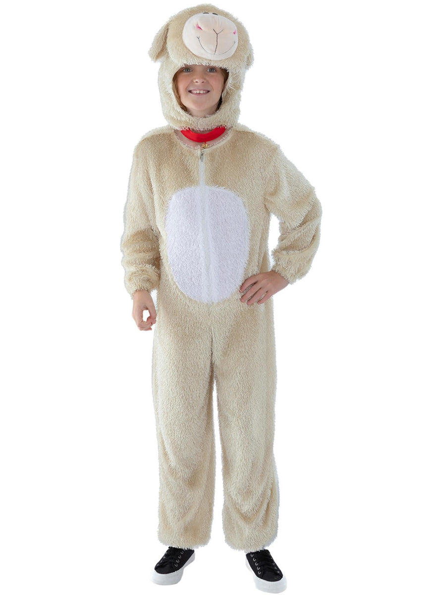 Kids white sheep onesie costume - Main image