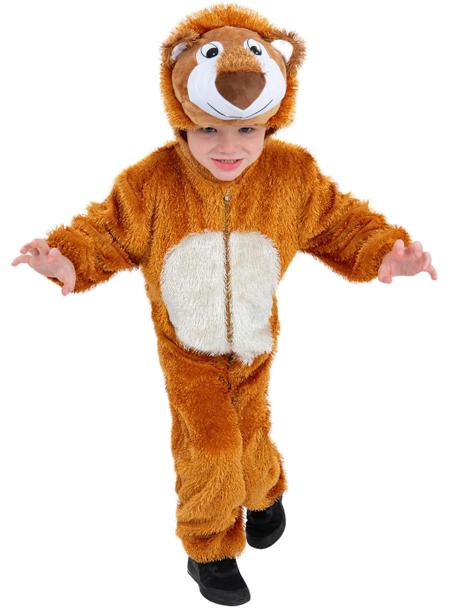 Kids orange lion costume onesie - Alternative image