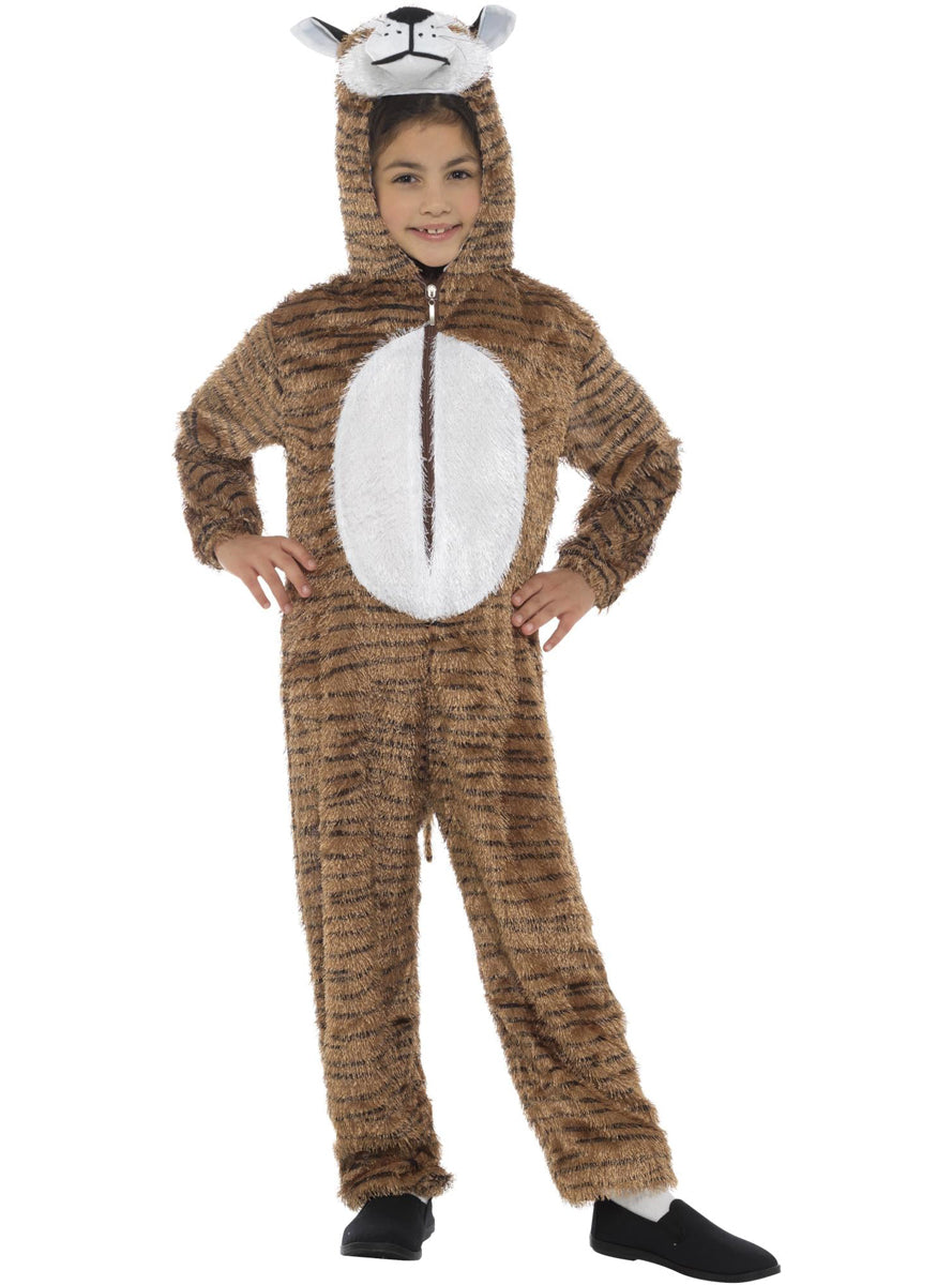 Kids Striped Tiger Animal Costume Onesie - Alternative Image