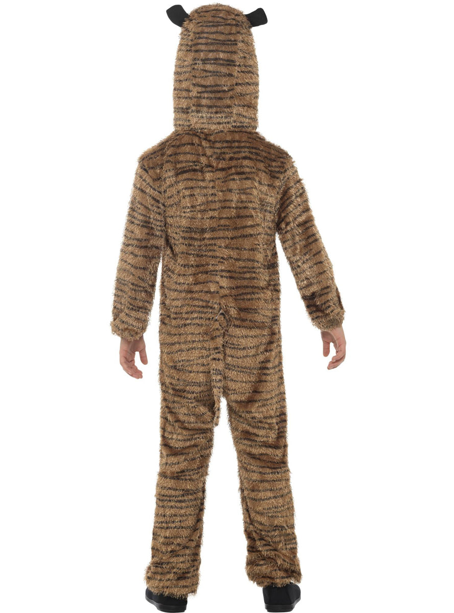 Kids Striped Tiger Animal Costume Onesie - Back Image