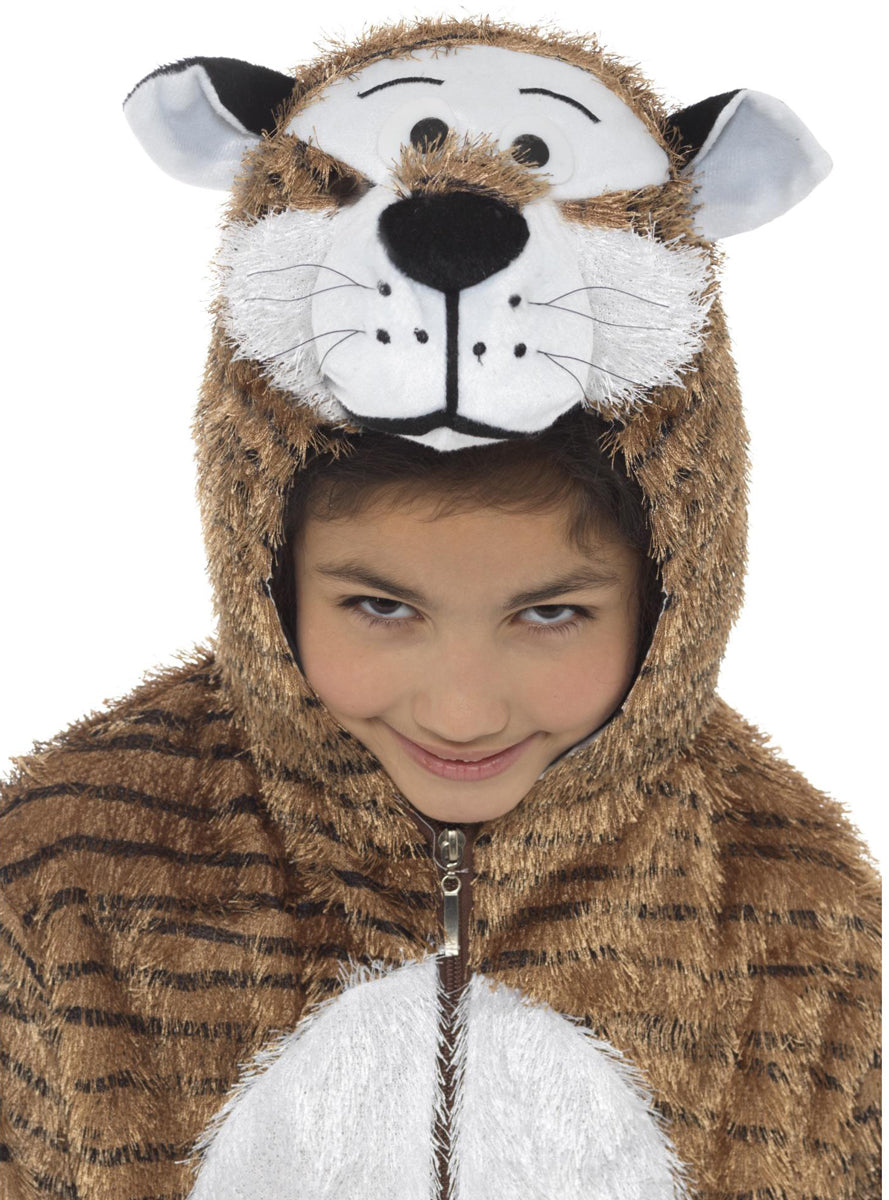Kids Striped Tiger Animal Costume Onesie - Close Image