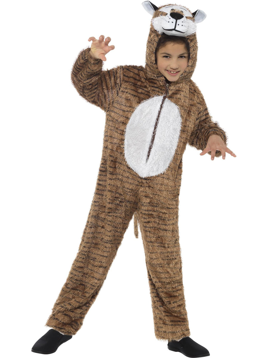 Kids Striped Tiger Animal Costume Onesie - Main Image